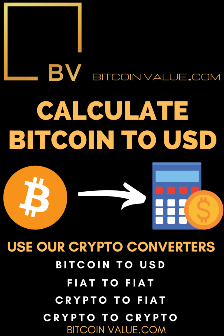 Bitcoin To USD Cryptocurrency Converter BitcoinValue